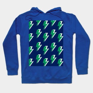 Green Lightning on Blue Background Hoodie